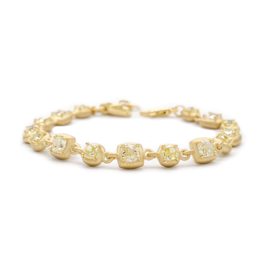 Yellow Diamond F Bezel Bracelet