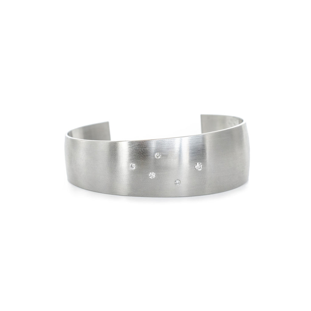 Diamonds in Steel Cuff