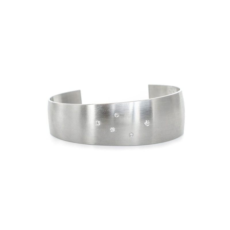 Diamonds in steel Cuff bracelet