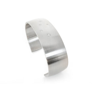 Diamonds in steel Cuff bracelet