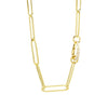 25mm Paperclip Necklace with Pave Diamond Clasp