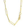25mm Paperclip Necklace with Pave Diamond Clasp