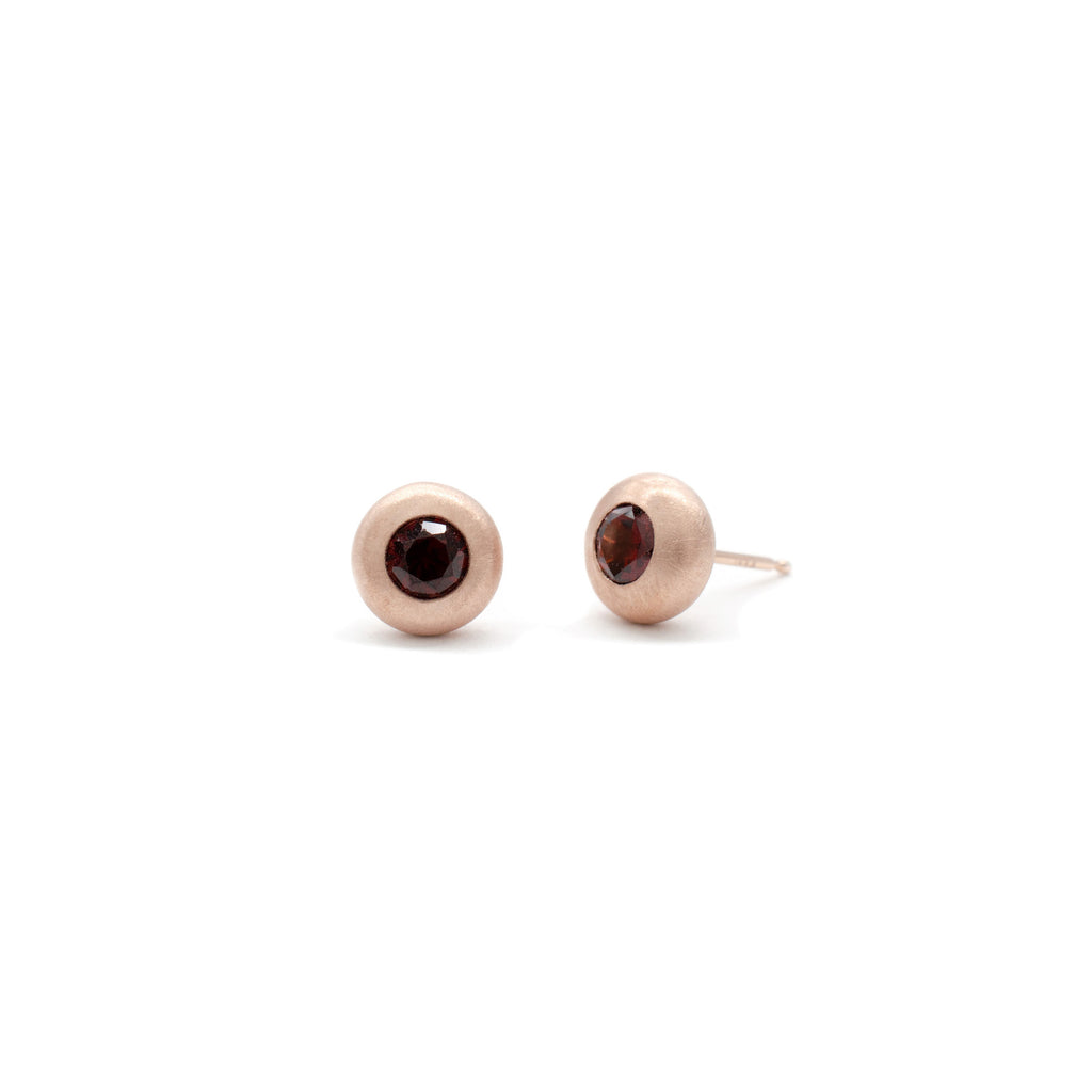 Red Spinel Pebble Studs