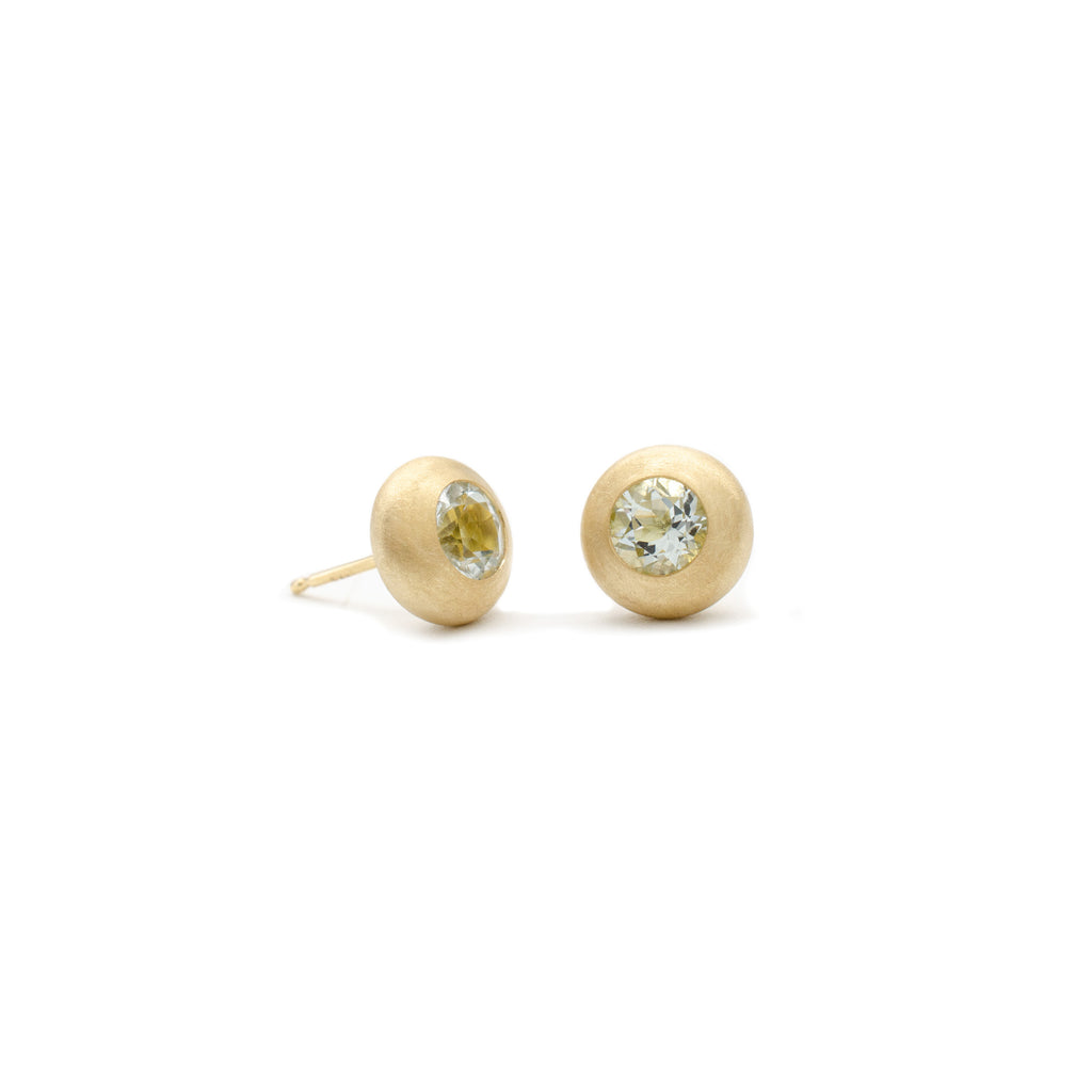 Aquamarine Pebble Studs
