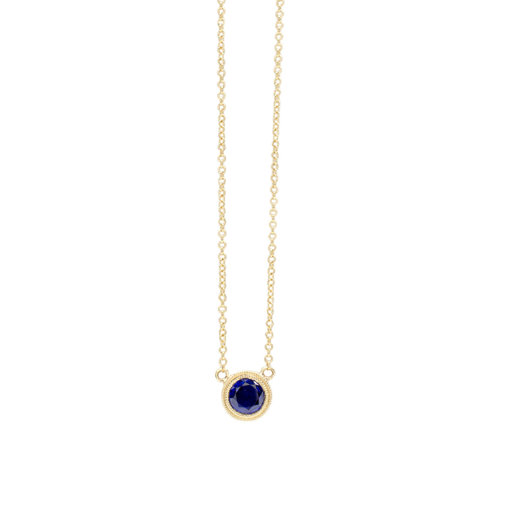 .50ct Sapphire Milgrain Necklace