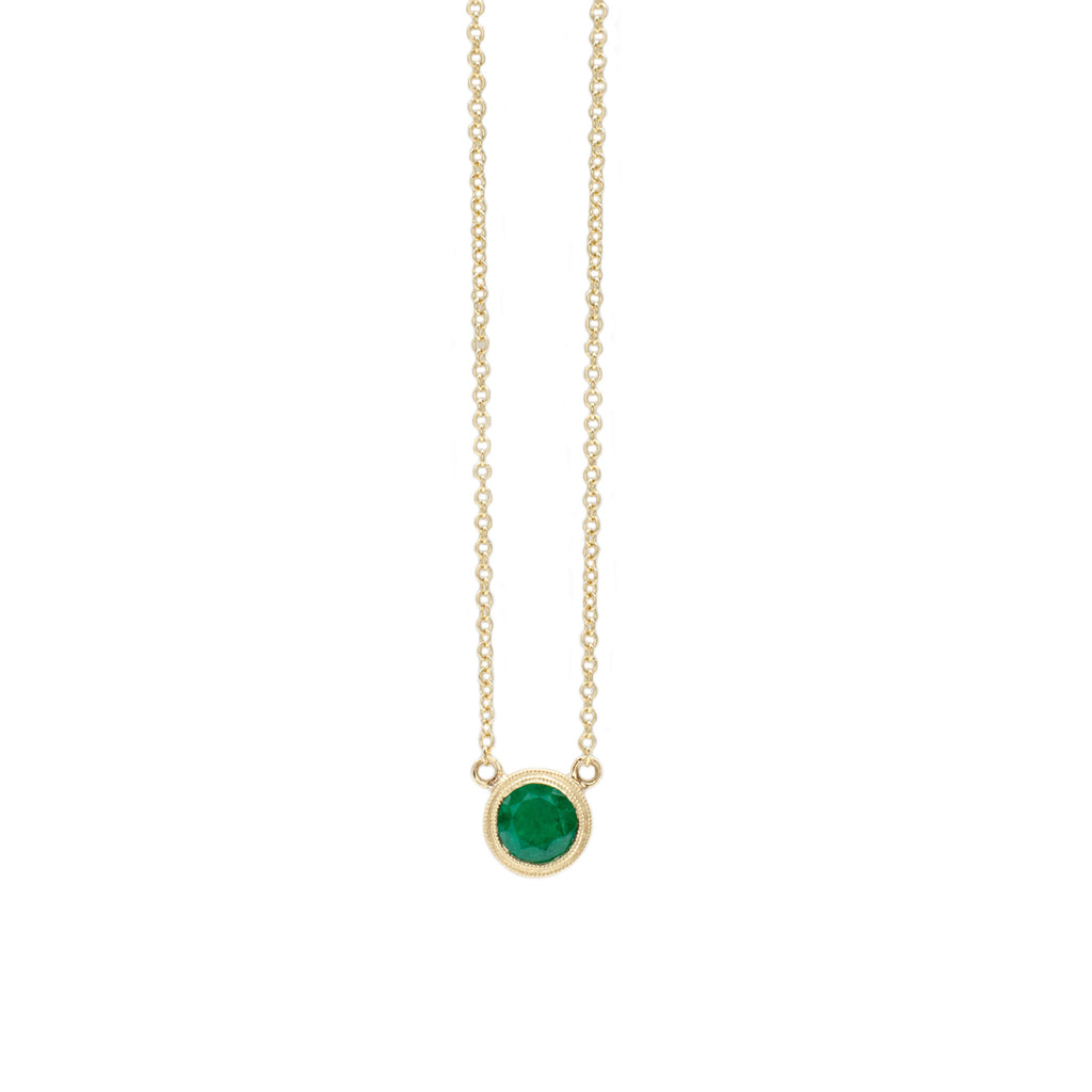 .33ct Emerald Milgrain Necklace