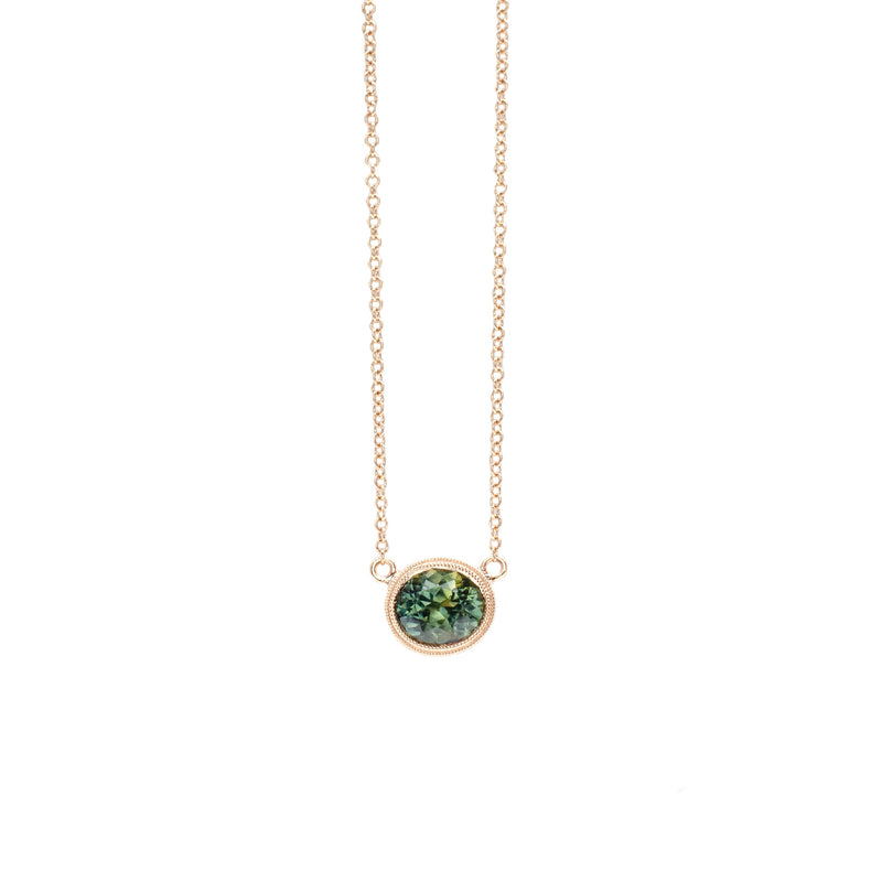 1.03ct Sapphire Milgrain Necklace