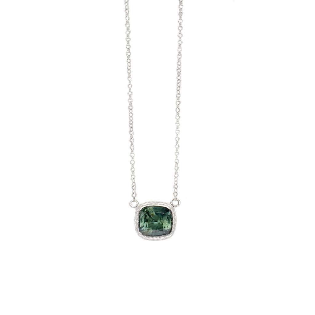 1.81ct Sapphire Milgrain Necklace
