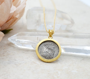 19mm Ancient Coin with Pegasus & Medusa (Coin Only)