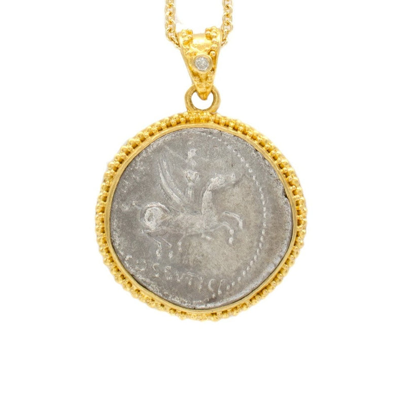 19mm Ancient Coin with Pegasus & Medusa (Coin Only)