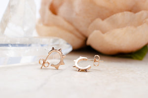 Rose Gold Spiked Hoops