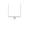 Offset Engraved Bar Necklace White