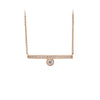 Offset Engraved Bar Necklace Rose