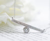 Offset Engraved Bar Necklace White