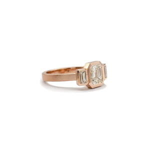 3 Stone Bezel Ring (Emerald Cut)
