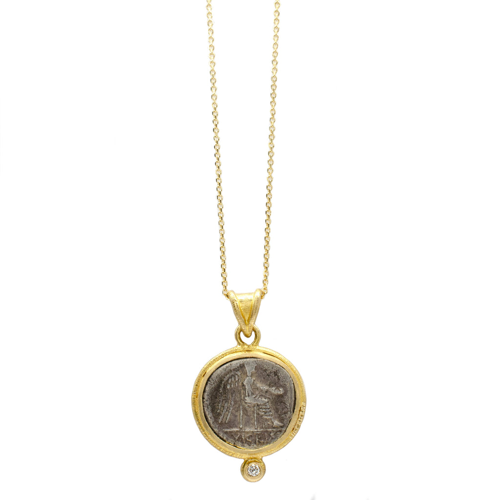 13mm Ancient Coin with Goddess of Victory