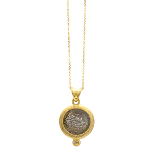 13mm Ancient Coin with Goddess of Victory