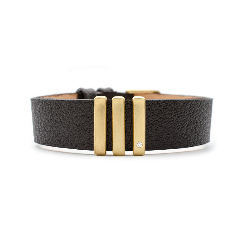 Rich Gold Leather Bracelet