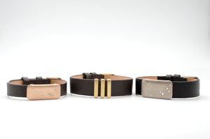 Grey Gold Leather Bracelet
