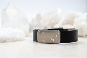 Grey Gold Leather Bracelet