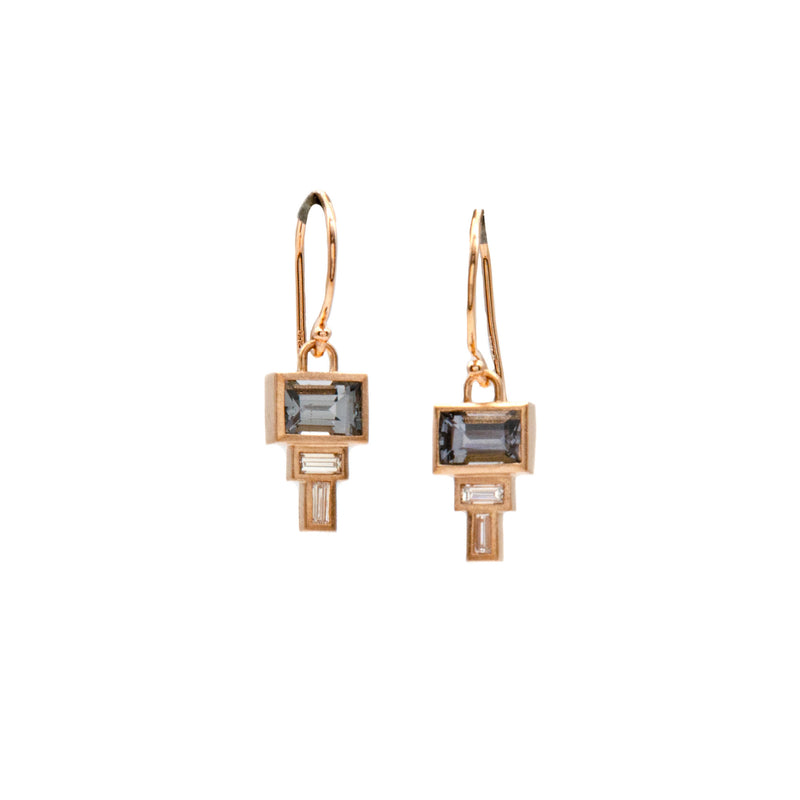 Spinel Baguette Bezel Dangles