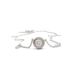 Mod Bezel Diamond Necklace in White