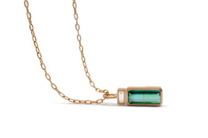 Tourmaline & Baguette Bezel Pendant