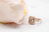 cognac cushion cut diamond ring in rose gold halo