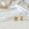 Gold Milgrained Diamond Studs