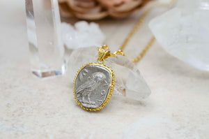 24mm Ancient Coin with Owl of Athena