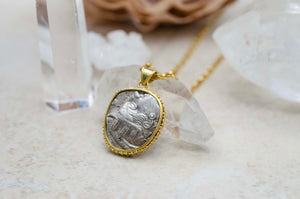 24mm Ancient Coin with Owl of Athena