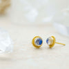 Beaded Bezel Moonstone Studs