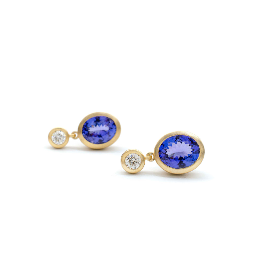 Tanzanite Bezel Duo Dangles