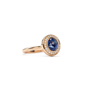 1.16ct Blue Sapphire Halo Ring