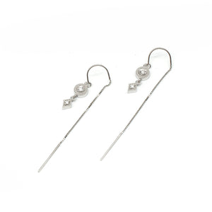 White Gold Threader Earrings