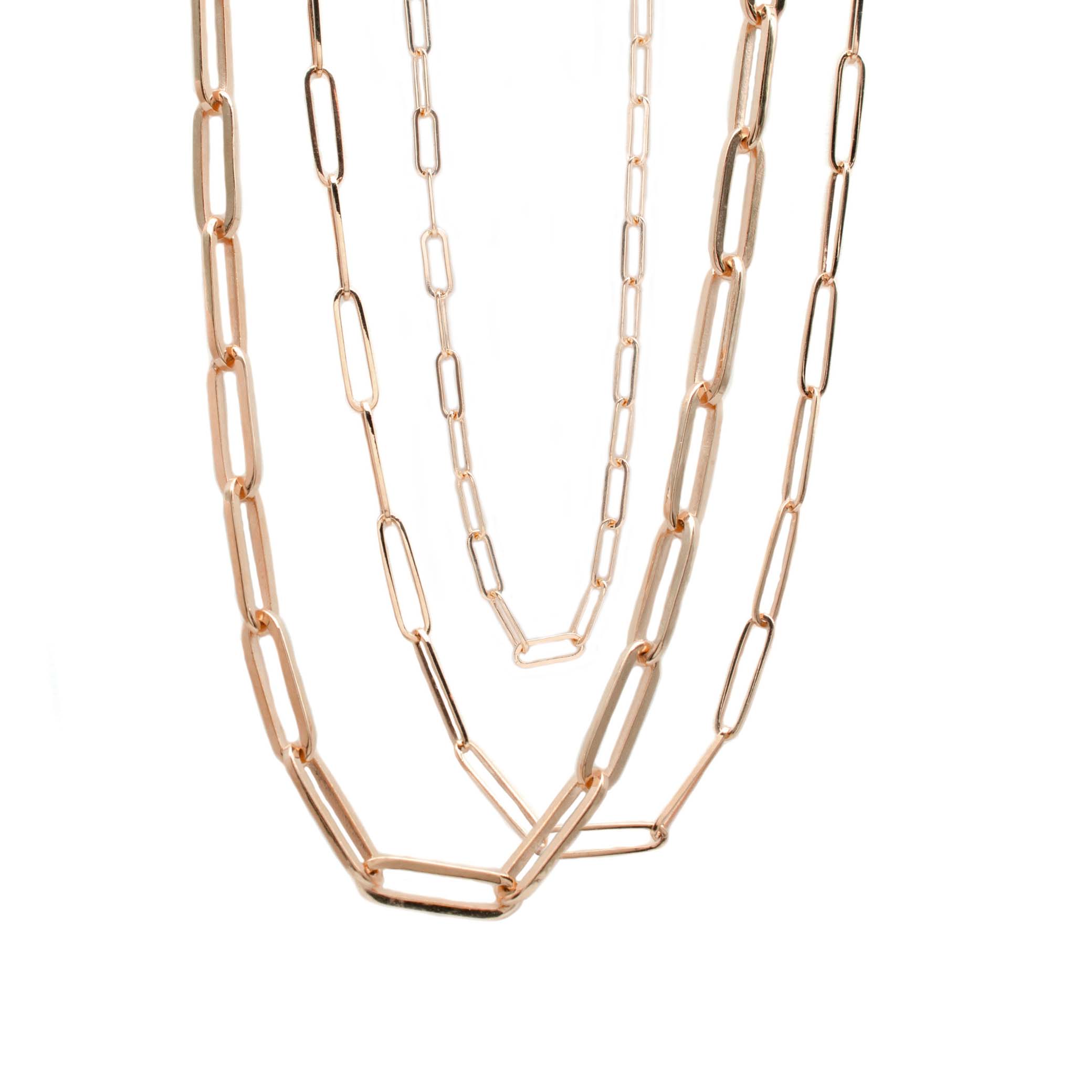 Rose gold paperclip necklace deals