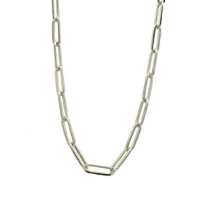 16" White Gold Paperclip Chain