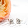 White Gold Milgrained Diamond Studs