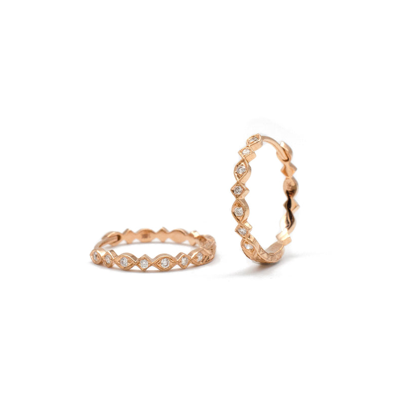 Marquise & Square Hoops Rose
