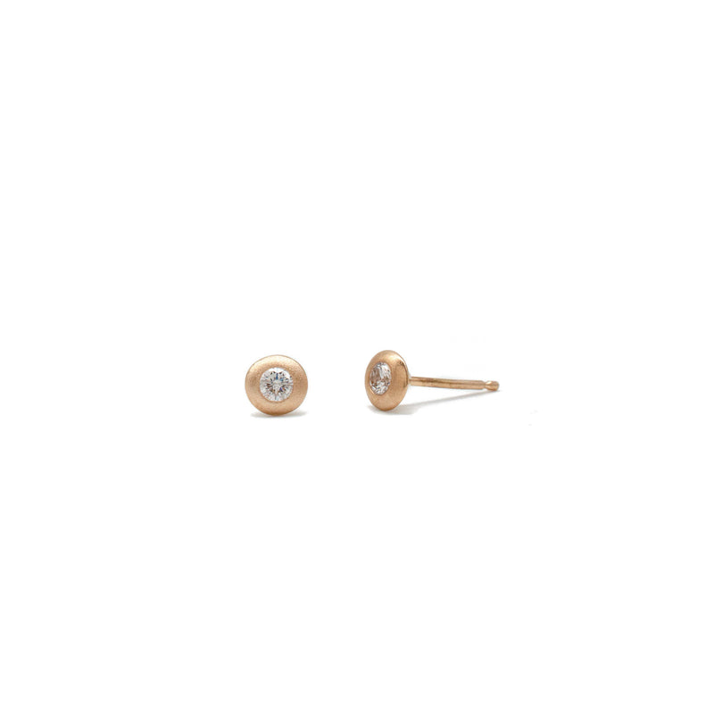 Saucer Studs in Rose Gold