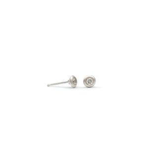 Saucer Studs in White Gold