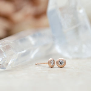 Saucer Studs in Rose Gold