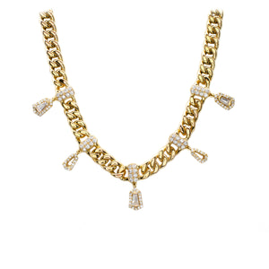 Curb Chain Diamond Necklace