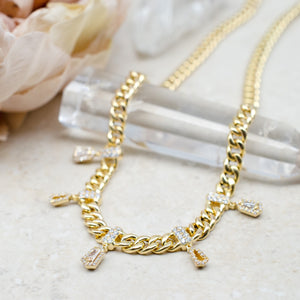 Curb Chain Diamond Necklace