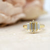 1.5ct Shield Three Stone Shield Ring