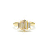 1.5ct Shield Three Stone Shield Ring