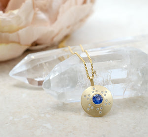 Sapphire Pattern Disc Pendant