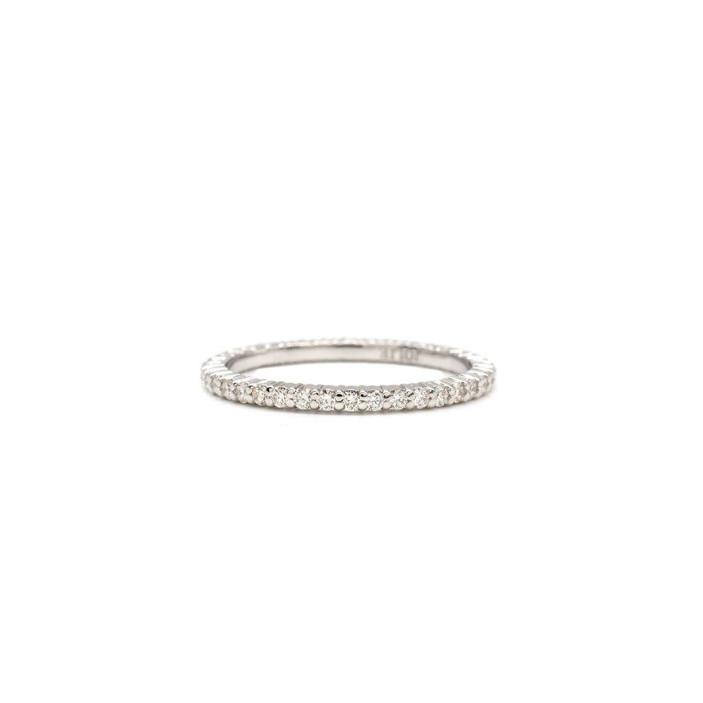 Tiny Shared Prong Ring in White