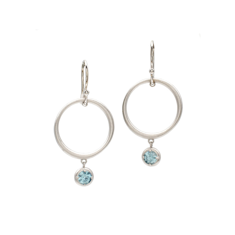 Blue Zircon Double Dangles