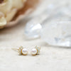 Pearl & Diamond Fan Studs